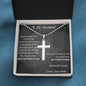 TO MY HUSBAND CROSS NECKLACE. NEVER FORGET THAT I LOVE YOU. LOVER YOUR WIFE