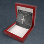 TO MY HUSBAND CROSS NECKLACE. NEVER FORGET THAT I LOVE YOU. LOVER YOUR WIFE