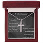 TO MY HUSBAND CROSS NECKLACE. NEVER FORGET THAT I LOVE YOU. LOVER YOUR WIFE