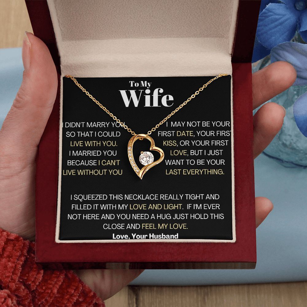 TO MY WIFE. HEART NECKLACE. LOVE YOUR HUSBAND