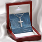 TO MY HUSBAND CROSS NECKLACE. LOVE YOUR WIFE.