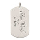 BLACK AND SILVER DOG TAG. TO MY SON. LOVE DAD