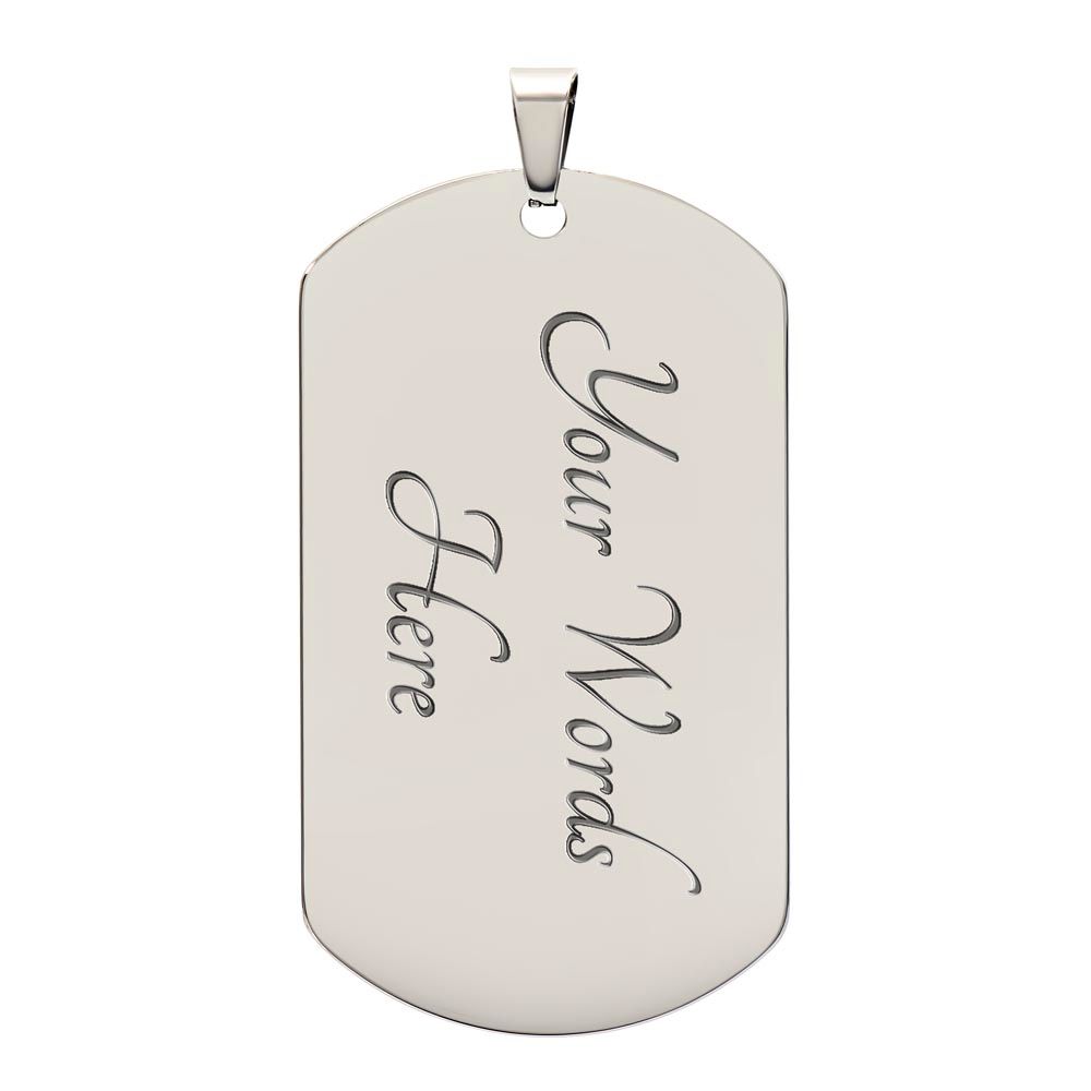 TO MY SON BLACK GOLD DOG TAG. LOVE MOM