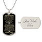 BLACK/GOLD DOG TAG TO MY SON LOVE DAD