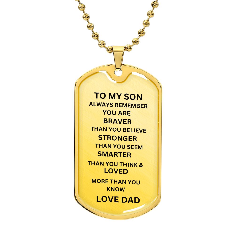 TO MY SON DOG TAG LOVE DAD
