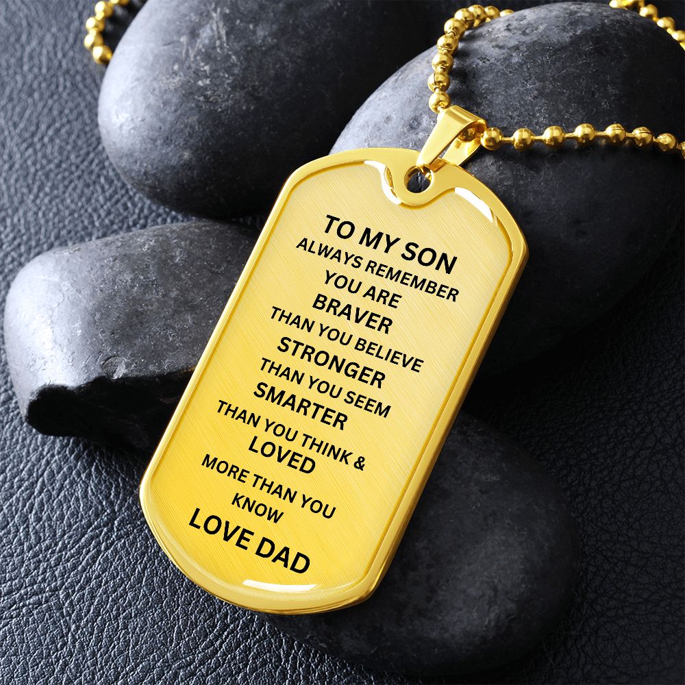 TO MY SON DOG TAG LOVE DAD