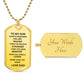 TO MY SON DOG TAG LOVE DAD
