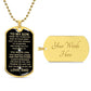 BLACK/GOLD DOG TAG TO MY SON LOVE DAD
