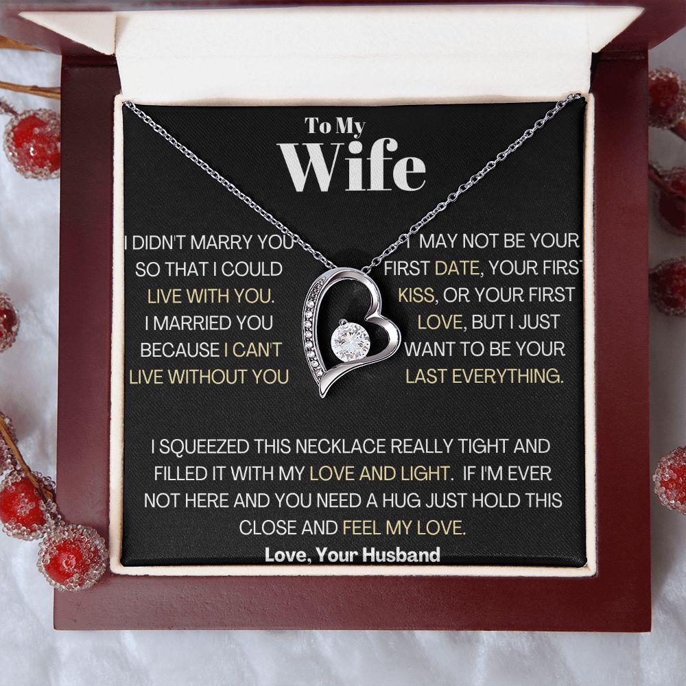 TO MY WIFE.  HEART NECKLACE. LOVE YOUR HUSBAND