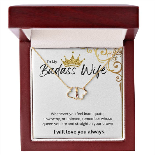 TO MY BADASS WIFE EVERLASTING LOVE NECKLACE.