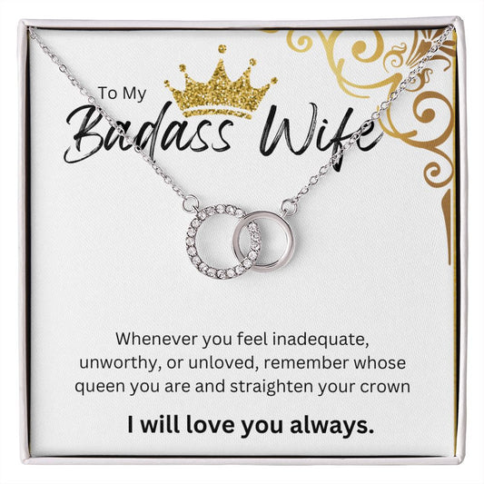 TO MY BADASS WIFE PERFECT PAIR NECKLACE.