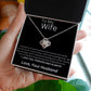 TO MY WIFE LOVE KNOT NECKLACE. LOVE YOUR HUSBAND