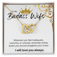 TO MY BADASS WIFE INTERLOCKING HEART NECKLACE.