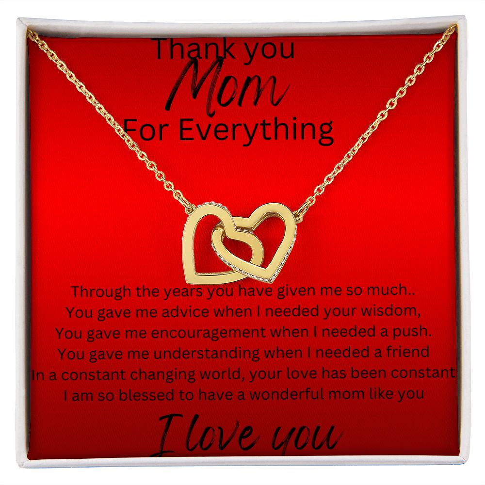 Interlocking Hearts Necklace. Thank you Mom For Everything.