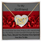 TO MY GIRLFRIEND. INTERTWINED HEARTS NECKLACE.