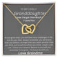 TO MY LOVELY GRANDDAUGHTER. LOVE GRANDMA. INTERLOCKING HEARTS.