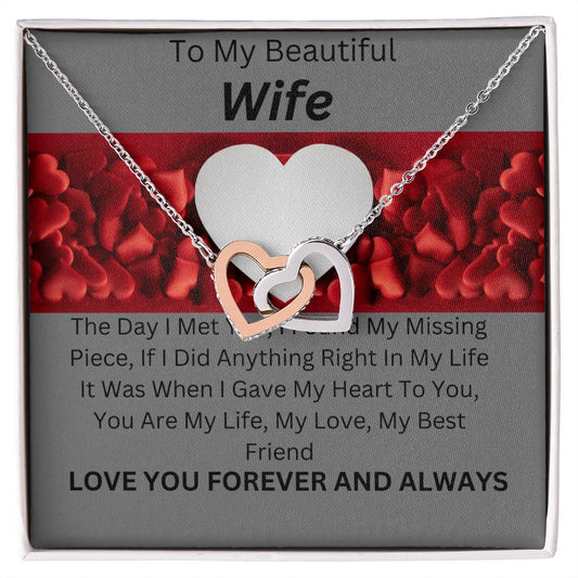 TO MY BEAUTIFUL WIFE. INTERTWINED HEARTS.