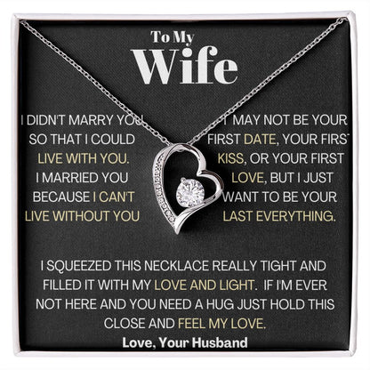 TO MY WIFE.  HEART NECKLACE. LOVE YOUR HUSBAND