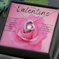 TO MY VALENTINE FOREVER HEART NECKLACE PINK ROSE.