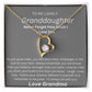 TO MY LOVEL GRANDDAUGHTER.  HEART NECKLACE. LOVE GRANDMA