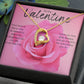 TO MY VALENTINE FOREVER HEART NECKLACE PINK ROSE.